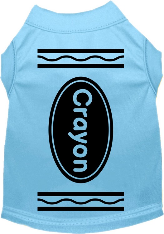 Crayon Costume Screen Print Dog Shirt Baby Blue Size XS